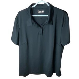 Zyia Active Womens Black Performance Polo Shirt Size 3XL